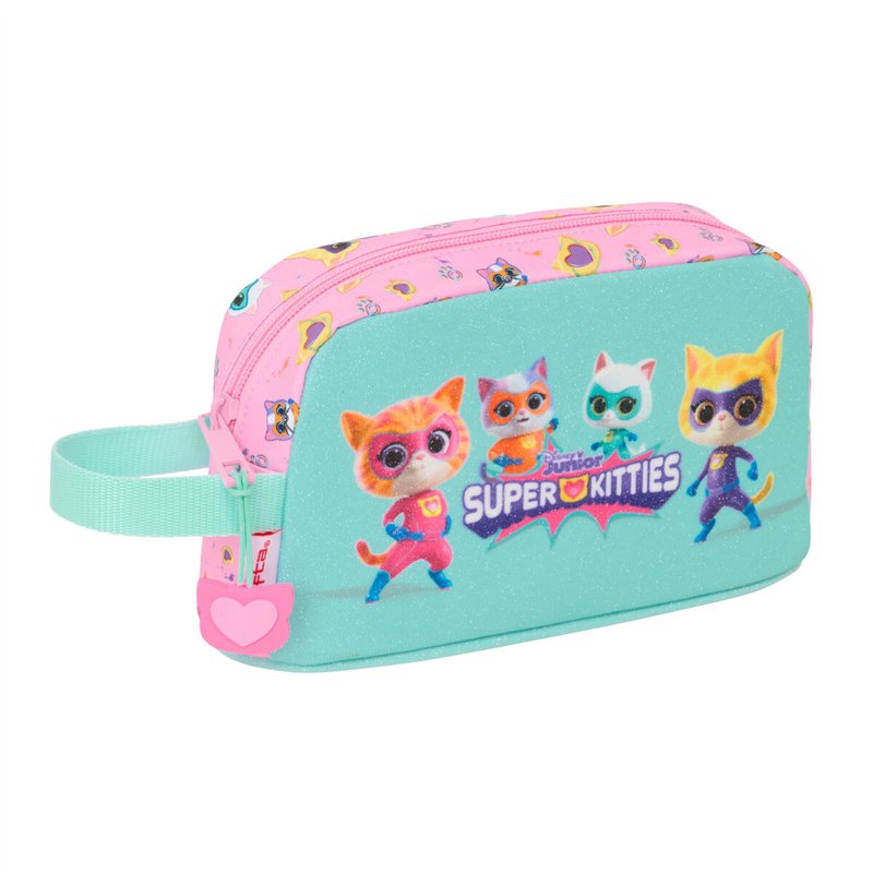 Fourre-tout SuperKitties Rose Turquoise 21,5 x 12 x 6,5 cm