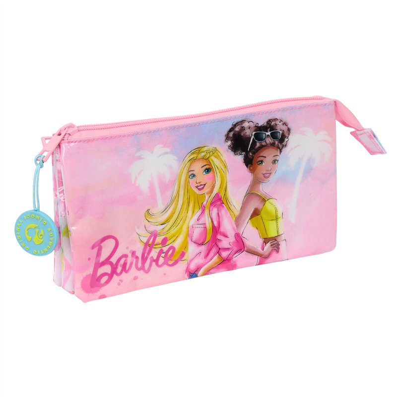 Trousse Fourre-Tout Triple Barbie Painterly Rose Bleu ciel 22 x 12 x 3 cm