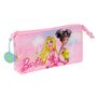 Trousse Fourre-Tout Triple Barbie Painterly Rose Bleu ciel 22 x 12 x 3 cm