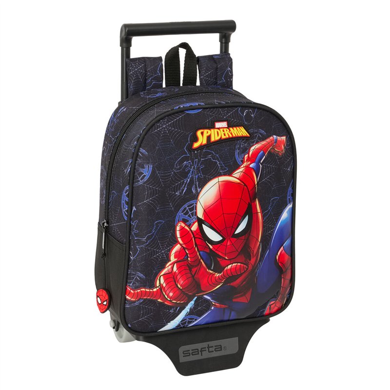 Cartable à roulettes Spider-Man Attack Noir 22 x 27 x 10 cm