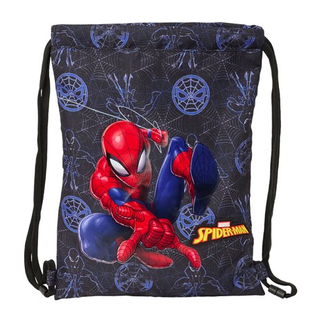 Sac à dos serré par des ficelles Spider-Man Attack Noir 26 x 34 x 1 cm