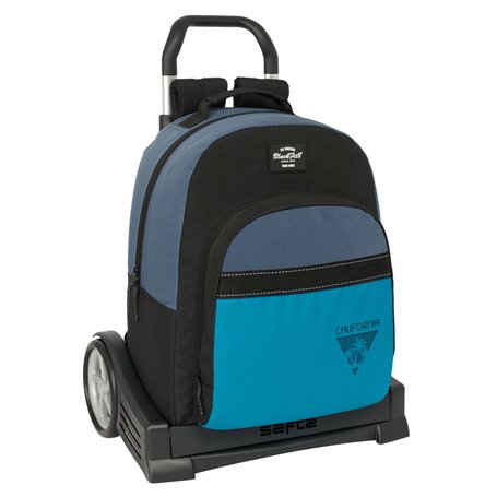 Cartable à roulettes BlackFit8 California Bleu Noir 32 x 42 x 15 cm