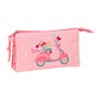 Trousse Fourre-Tout Triple Moos Passion Multicouleur 22 x 12 x 3 cm