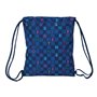 Sac à dos serré par des ficelles Benetton Damero Blue marine 35 x 40 x 1 cm