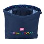 Sac à dos serré par des ficelles Benetton Damero Blue marine 35 x 40 x 1 cm