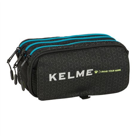 Trousse Fourre-Tout Triple Kelme Iron Noir 21,5 x 10 x 8 cm
