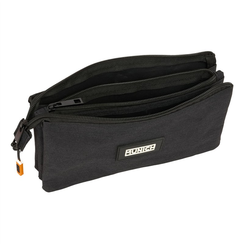 Image secondaire de Trousse Fourre-Tout Triple Munich Lagoon Noir 22 x 12 x 3 cm