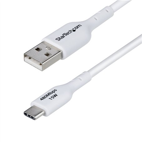 Câble USB Startech USB2AC2MNCWHE Blanc 2 m