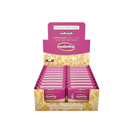 Lingettes humides pour animaux domestiques Inodorina Refresh 24 Unités