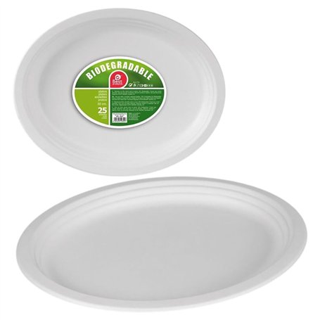 Service de vaisselle Best Products Green Canne à sucre ø 32 cm Biodégradable Produits à usage unique 25 Unités