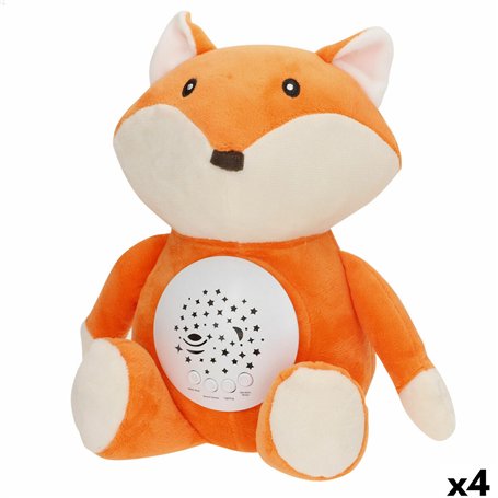 Peluche Projecteur LED Colorbaby Tissu Peluche Plastique 25 x 27 x 13 cm (4 Unités)