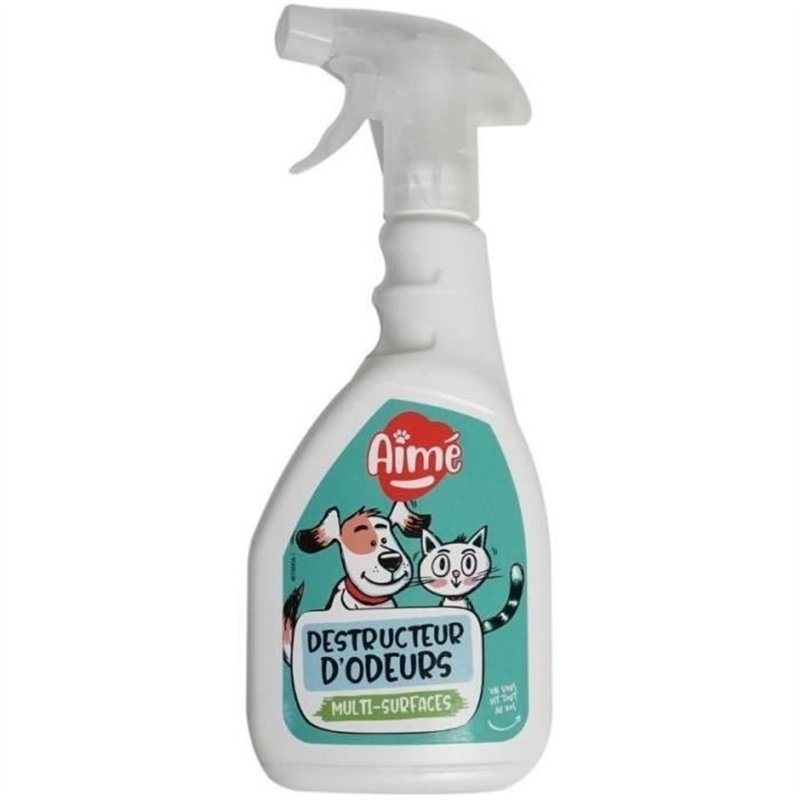 Spray anti-odeurs animaux - AIMÉ - SDESTRUCT'ODEUR pour Chat ou Rongeur - 500 ml - Parfum Muguet