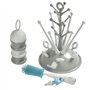 BEABA, Coffret naissance, Egoutte biberon arbre grey + Boite doseuses light/dark mist + Goupillon silicone + Bavoir coton tropic