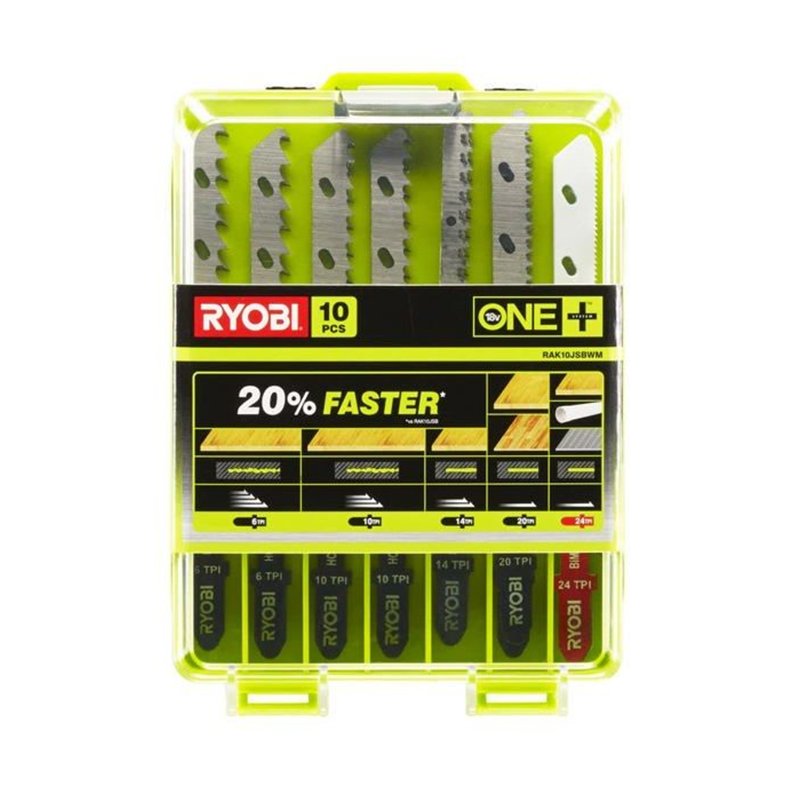 Coffret de 10 lames spéciales pour scie sauteuse RYOBI One+ RAK10JSBWM