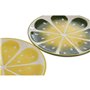 Assiette plate Home ESPRIT Jaune Vert Grès Citron 22,5 x 22,5 x 2,5 cm (2 Unités)