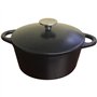 Cocotte en fonte - BAUMALU - 336407 - Ronde 26 cm - Noir mat