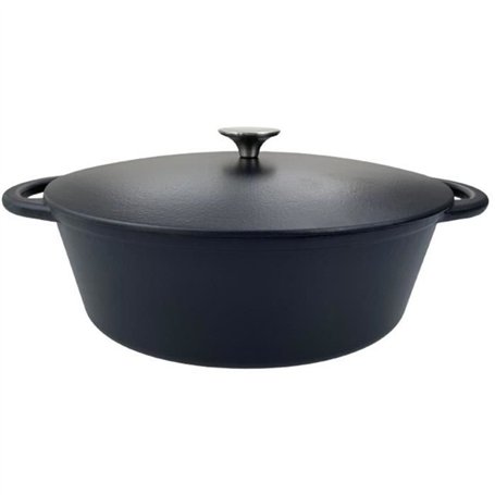 Cocotte en fonte - BAUMALU - 336408 - Ovale 33 cm - Noir mat