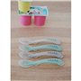 Lot de 4 cuilleres - BEABA - 913555-  2eme âge - Silicone - Velvet grey / Sage green
