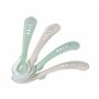 Lot de 4 cuilleres - BEABA - 913555-  2eme âge - Silicone - Velvet grey / Sage green