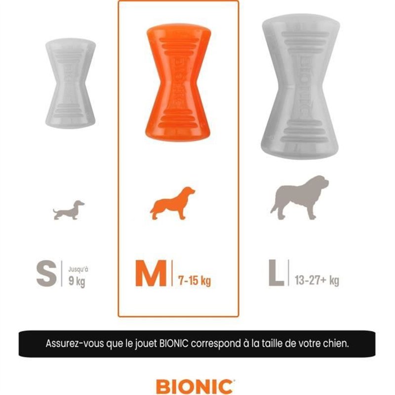 Image secondaire de Jouet pour chien - BIONIC - Os - Taille Medium 12 cm - Caoutchouc ultra résistant - sans plomb, BPA ni phtalates