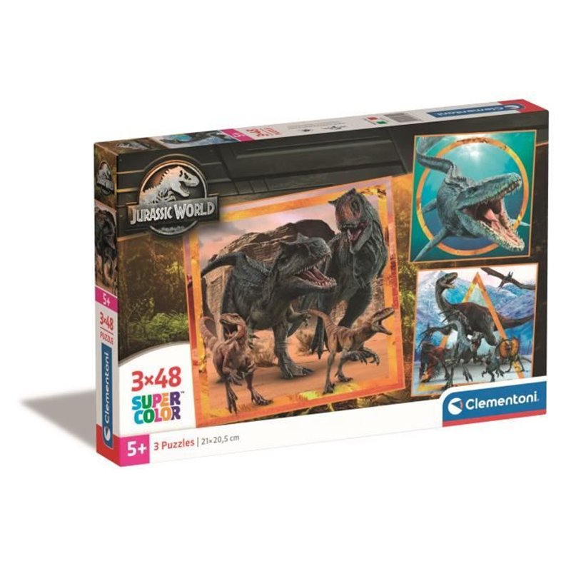 CLEMENTONI puzzle 3x48 pièces - Jurassic World
