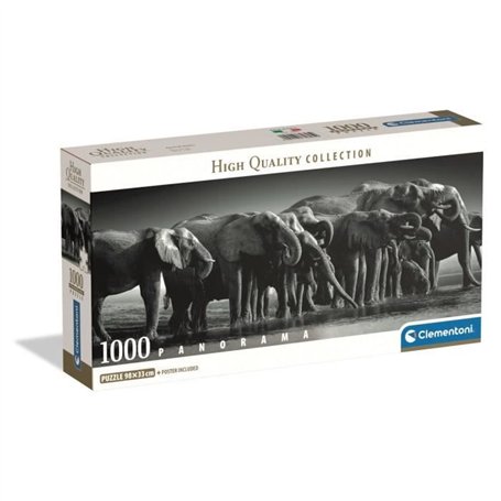 CLEMENTONI - Compact 1000 pieces Panorama - Herd of Giants