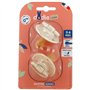 Sucettes-Dodie Gaia Sucettes Rondes 0-6M x2 (Couleur : Beige)