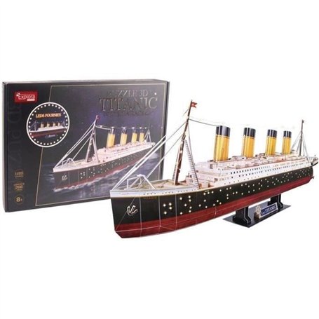 Puzzle 3D lumineux - Bateau Titanic - Jeu de construction - EXPLORA - 266 pieces - Des 8 ans