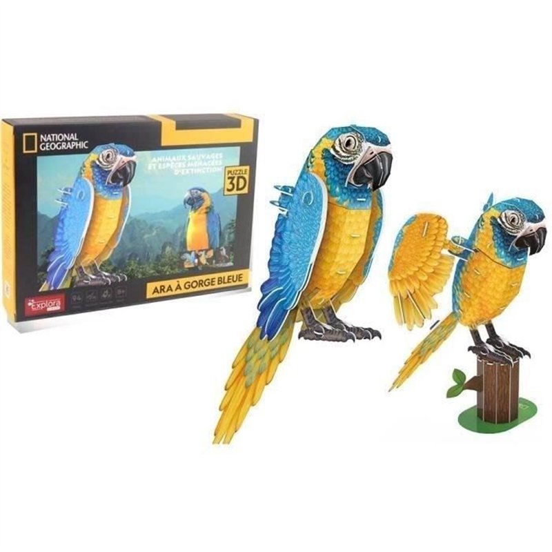 Puzzle 3D - Perroquet - Jeu de construction - EXPLORA - Oiseau - 94 pieces - Des 8 ans