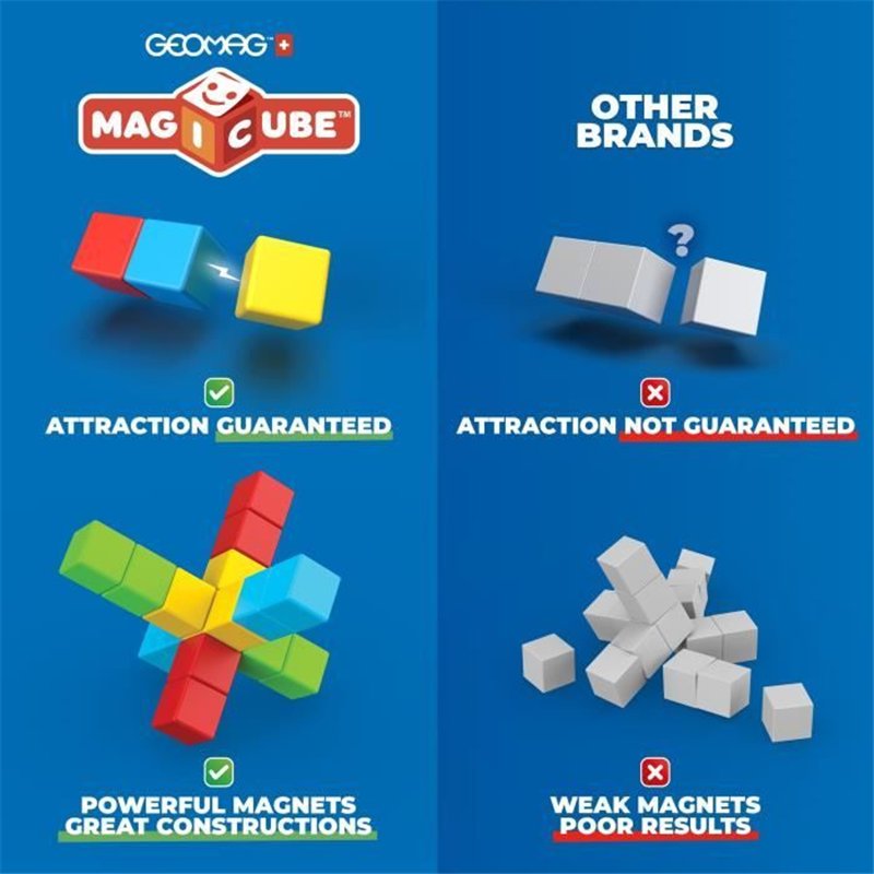 Image secondaire de Blocs magnétiques - GEOMAG - Magicube 060 - 6 pieces - Empilables - Plastique recyclé