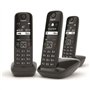 Téléphone Fixe AS690 Trio Noir - GIGASET - Mains-libres performant HSP - Blocage d'appels efficace