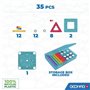 Coffret de construction - GEOMAG - Glitter Panels - 35 pieces - Magnétique - Plastique recyclé