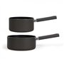 Set de 2 casseroles - LIVOO - MEP154N - Antiadhésif sans PFOA ni PFOS - Manche silicone - Tous feux dont induction