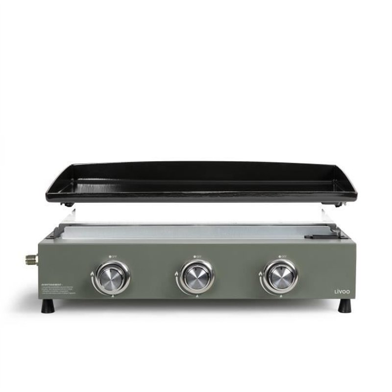 Image secondaire de Plancha gaz - LIVOO - DOC324 - 3 brûleurs - Vert / Noir