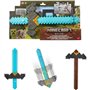 Minecraft Épée et Pioche 2 en 1, accessoire inspiré de Minecraft : Le Film, JFR72 Mattel, jeu de rôle