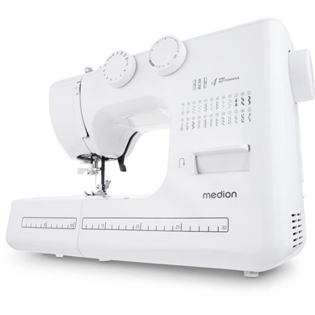 Machine a Coudre - MEDION - SM 60 - 62W - 24 Points + Points Doubles - 700 tr/min - LED - Blanc