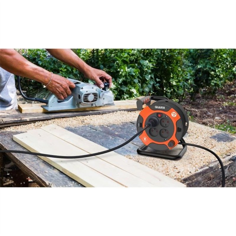 Image secondaire de Enrouleur - QUARX - Bricolage - 15m, H05VV-F 3G1,5mm², disjoncteur thermique