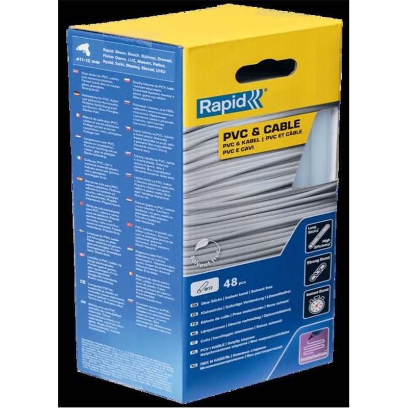 Image secondaire de Bâtons de colle - Rapid - 12 mm - 48 bâtons - PVC - Résine - Intérieur