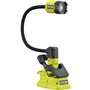 RYOBI - Lampe a pince avec corps flexible 18V ONE+ - 400 Lumens - corps flexible 40 cm - 2 modes - Disponible - RLCF18-0