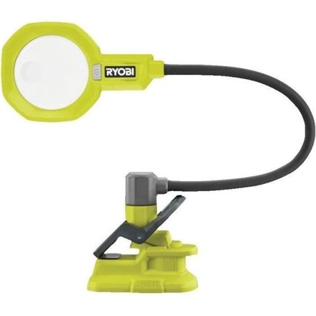 RYOBI - Lampe a pince avec corps flexible 18V ONE+ - 200-400 Lumens - 2 zones de loupe x2,25 et x5 - Disponible   - RML18-0