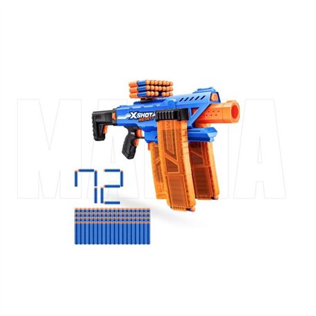 Blaster motorisé - ZURU - X-SHOT Clip Blaster - 4 chargeurs - Portée 27 m - Extensions incluses