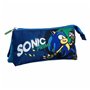 Trousse Fourre-Tout Triple Sonic Prime Bleu clair Light Blue 2,2 x 1,1 x 22,5 cm