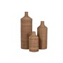 Ensemble de 3 Vases Home ESPRIT Marron Métal Naturel 25 x 25 x 82 cm (3 Pièces)