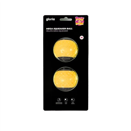 Boule pour animaux de compagnie Gloria PLAY AND RUN Jaune TPR M 6,35 cm 2 Unités