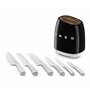Ensemble de couteaux de cuisine et support Smeg KBSF02BL Noir Acier inoxydable