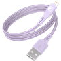 Câble Tissé USB A / Lightning 2.4A 1.2m FastCharge 12W Violet Bigben