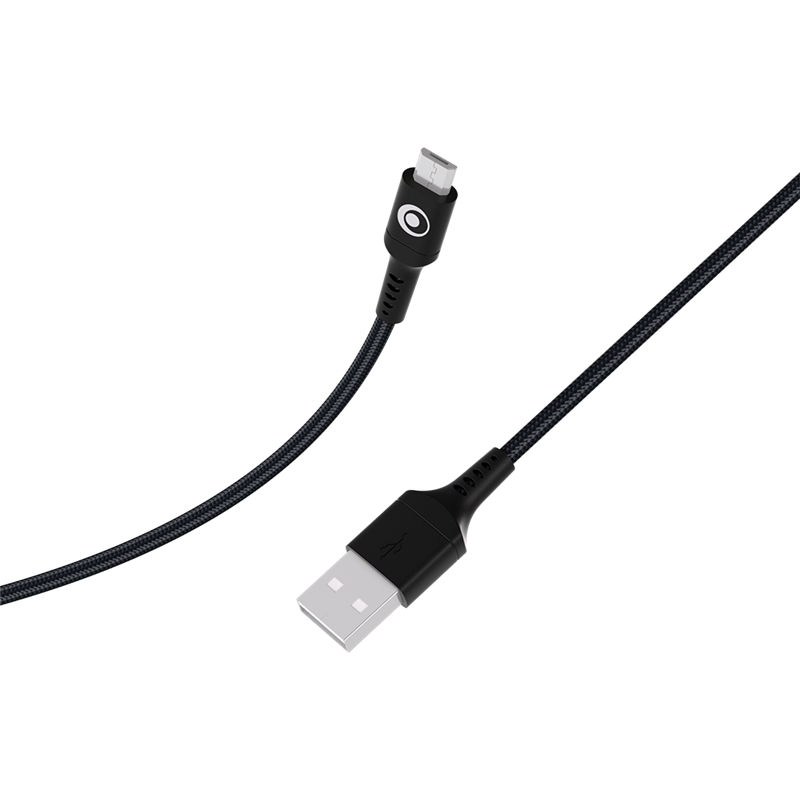 Câble Tissé USB A / microUSB 2.1A 1.2m 10.5W Noir Bigben
