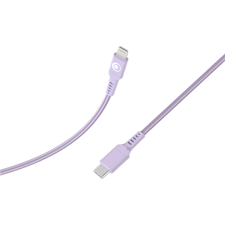 Câble Tissé USB C / Lightning 3A 1.2m PD 60W Violet Bigben