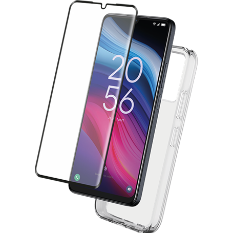 Pack 2 en 1 Coque TCL 505 Souple Transparente + Protège écran 2.5D + SmartFrame - Certifié GRS Bigben
