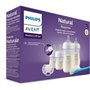 Kit nouveau-né - PHILIPS AVENT - Natural 3.0 - 2 Biberons 125ml + 2 Biberons 260ml + Sucette Ultra Douce 0-6M + Goupillon